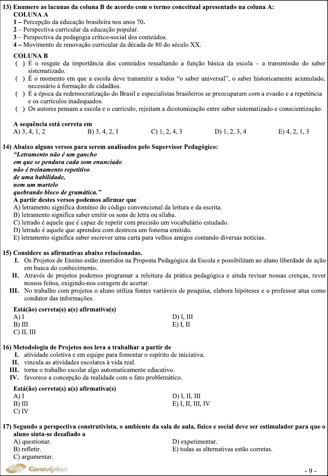 Grátis: Apostila pedagogia Questoes Consulplan - Material