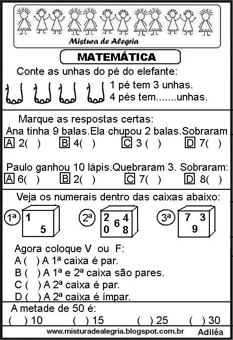 Atividade De Matematica Series Iniciais Alfabetizacao Imprimir Colorir