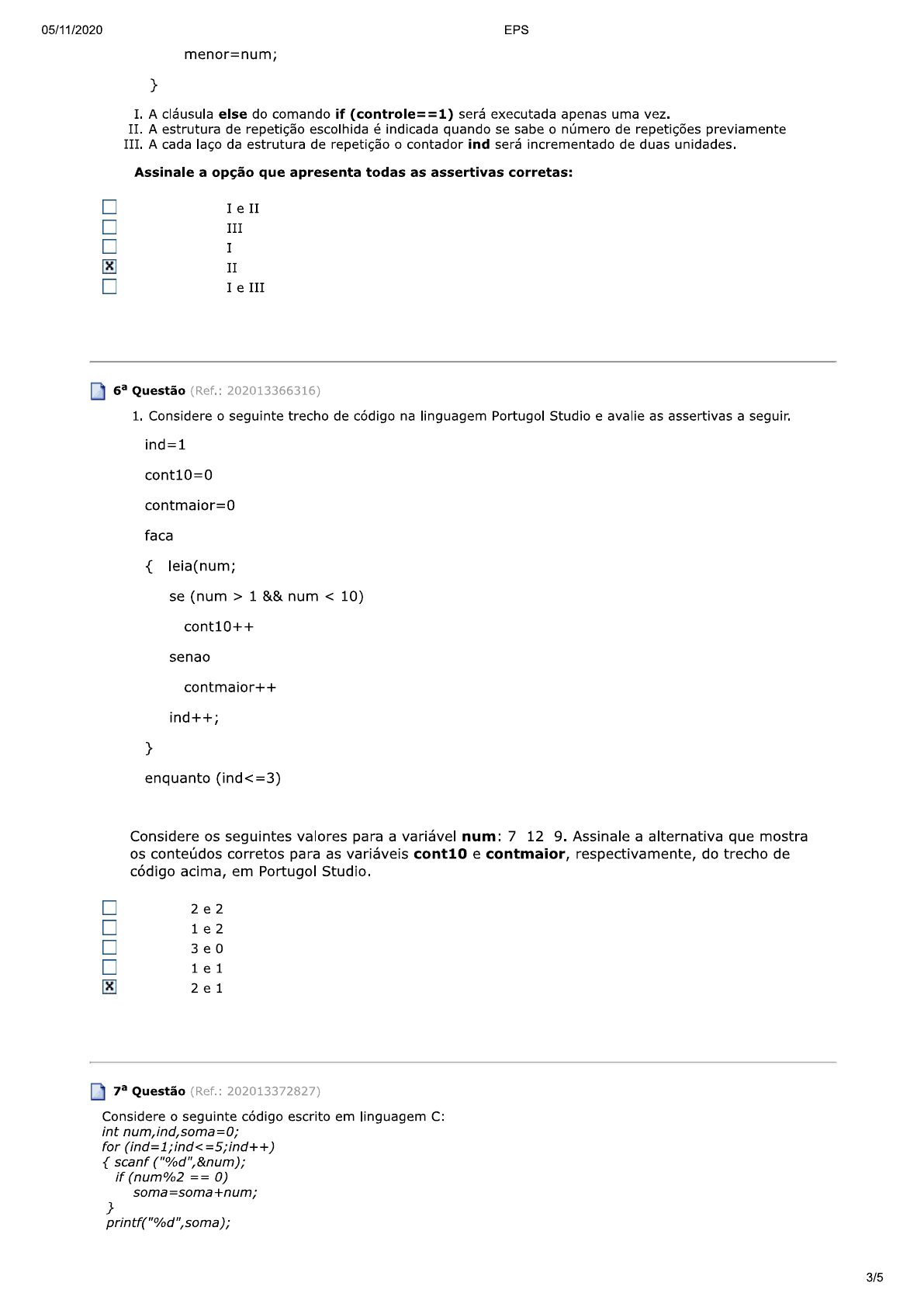 EXX0006 - INTRODUCAO A PROGRAMACAO EM C AV1 - Introdução à Programação ...