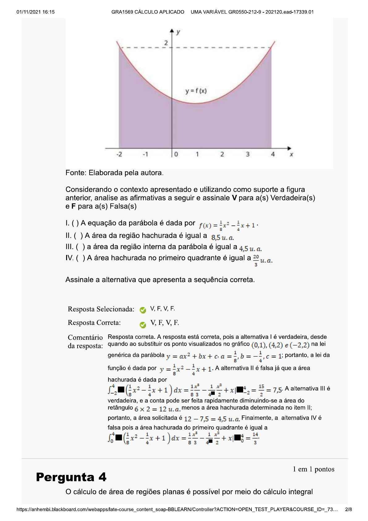 Atividade A4 Cálculo Aplicado Uma Variável Cálculo I 4108