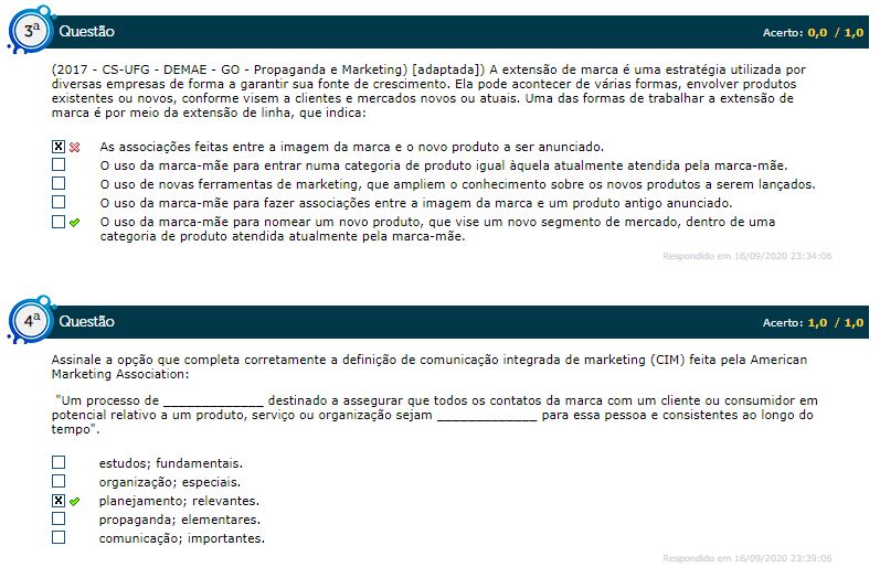 Simulado- Administração De Marketing 2/5 - Gestão Comercial