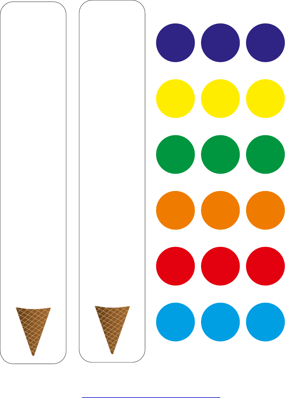 Atividade do sorvetinho para sequência de cores - Bolacha Pedagógica