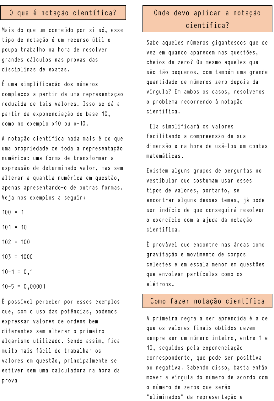 Vai cair na prova — Definição de Notação Cientifica: É uma forma de