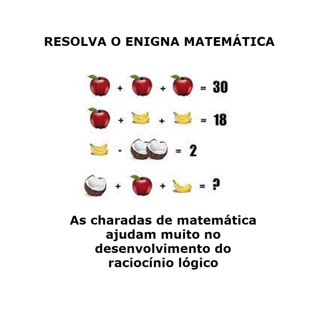 TESTE DE LÓGICA  Lógica, Enigmas de matematica, Charadas de matematica