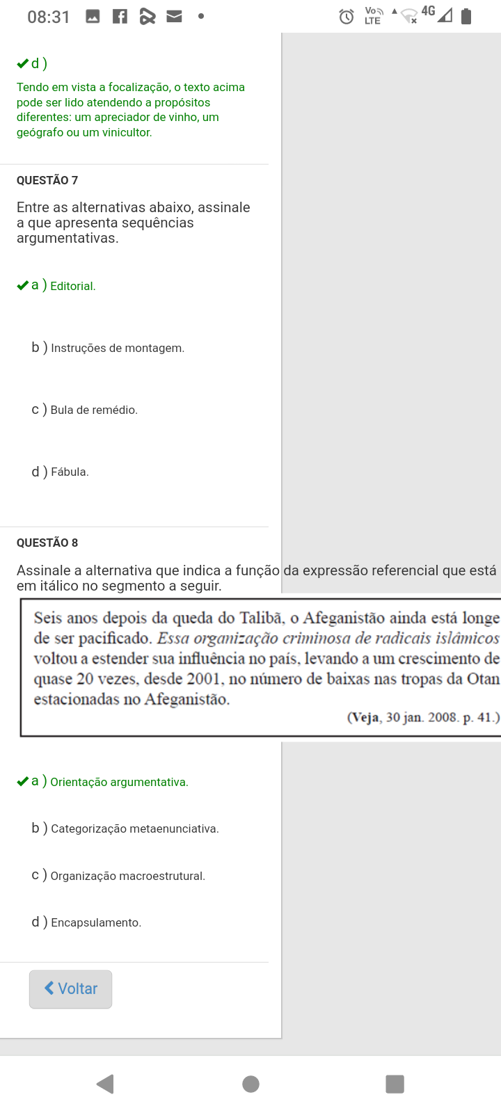 Prova Unifacvest Pedagogia - Prática Textual Em Língua Portuguesa