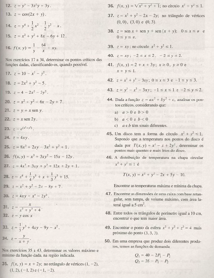 Lista C Lculo M Ximos E M Nimos Multiplicadores De Lagrange C Lculo Ii