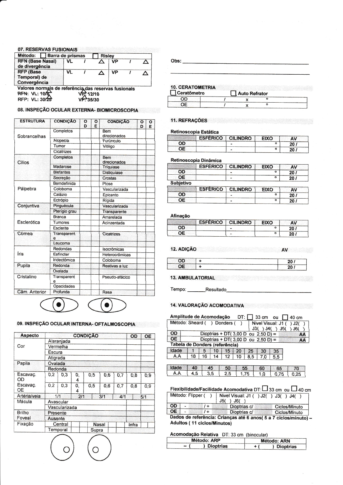 Anamnese PDF, PDF, Optometria