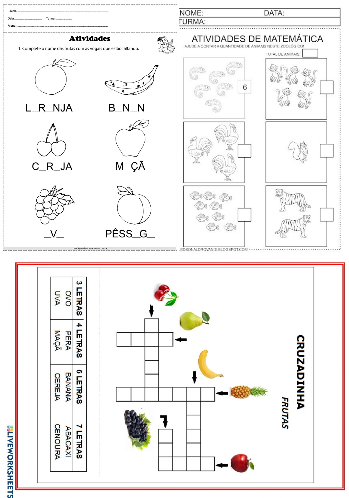 Grátis: frutas e nome - Material Claro e Objetivo em PDF para Estudo Rápido, image size:1181x1684
