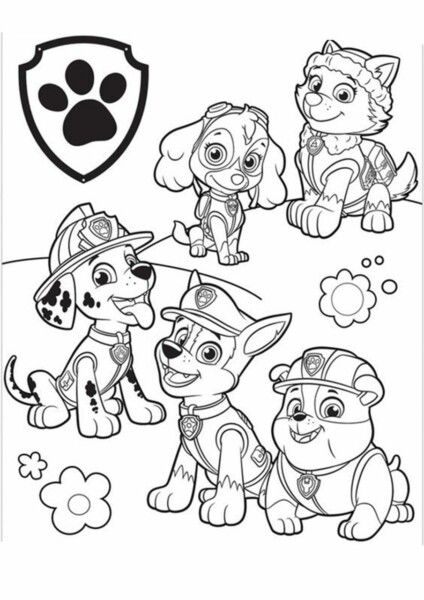 Desenhos da Patrulha Canina para Imprimir e Colorir