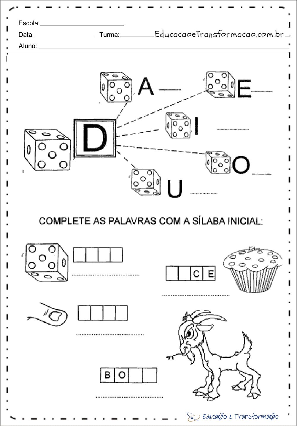 Complete as palavras