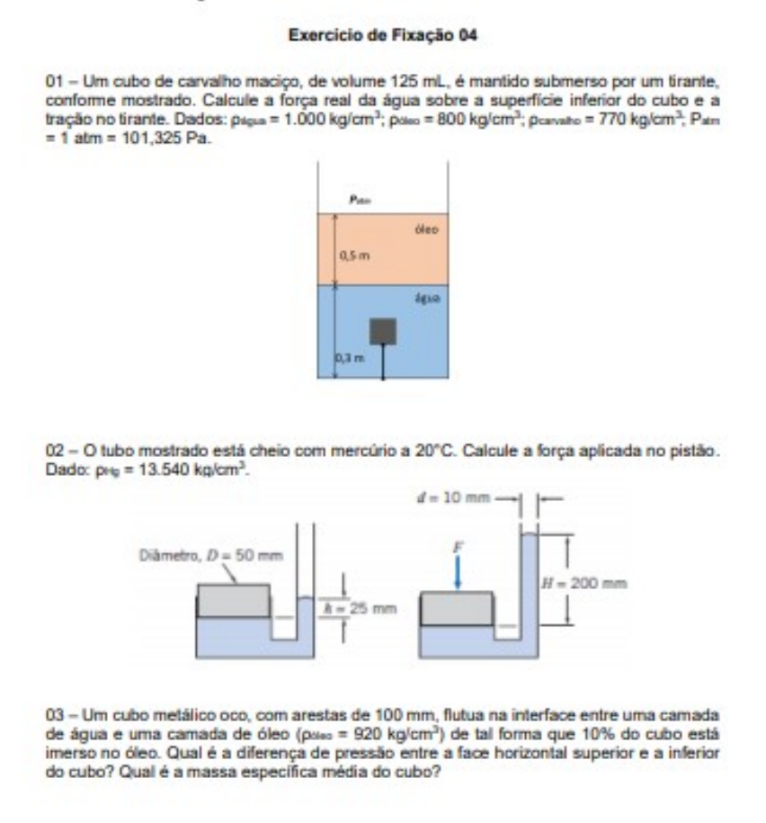 Atividade Mecanica Dos Fluidos Mecânica Dos Fluidos 8719