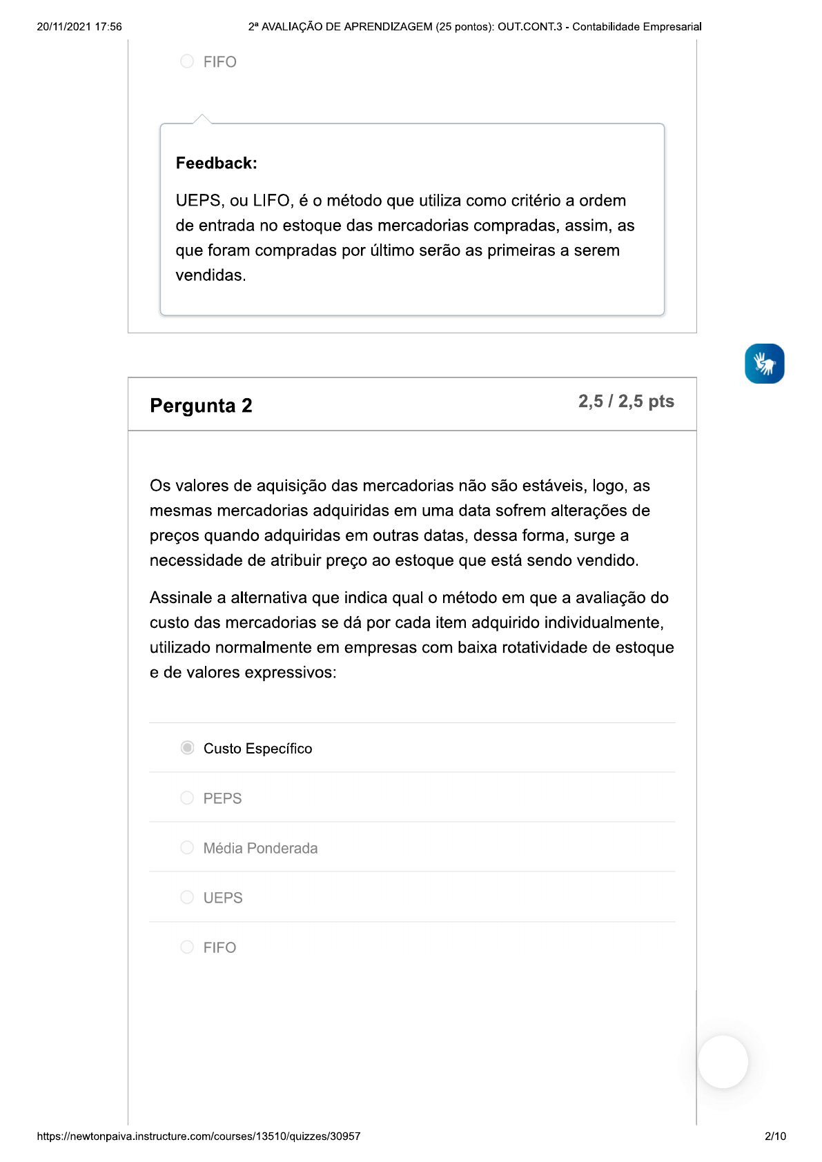 2 Avaliação - Contabilidade Empresarial - Contabilidade / Ciências ...