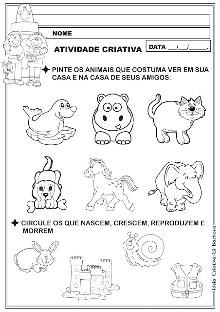 atividade animais educação infantil - Arte