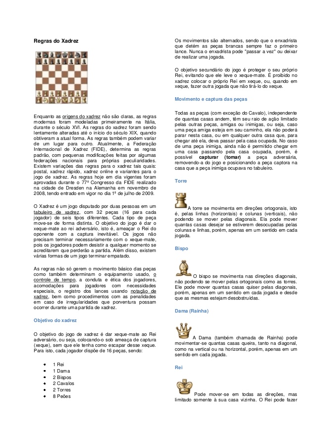 Sequência de Aulas - Regras básicas do Xadrez - Disciplina - Educação Física