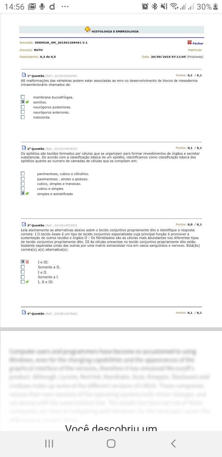 Exerc Cios Histologia E Embriologia