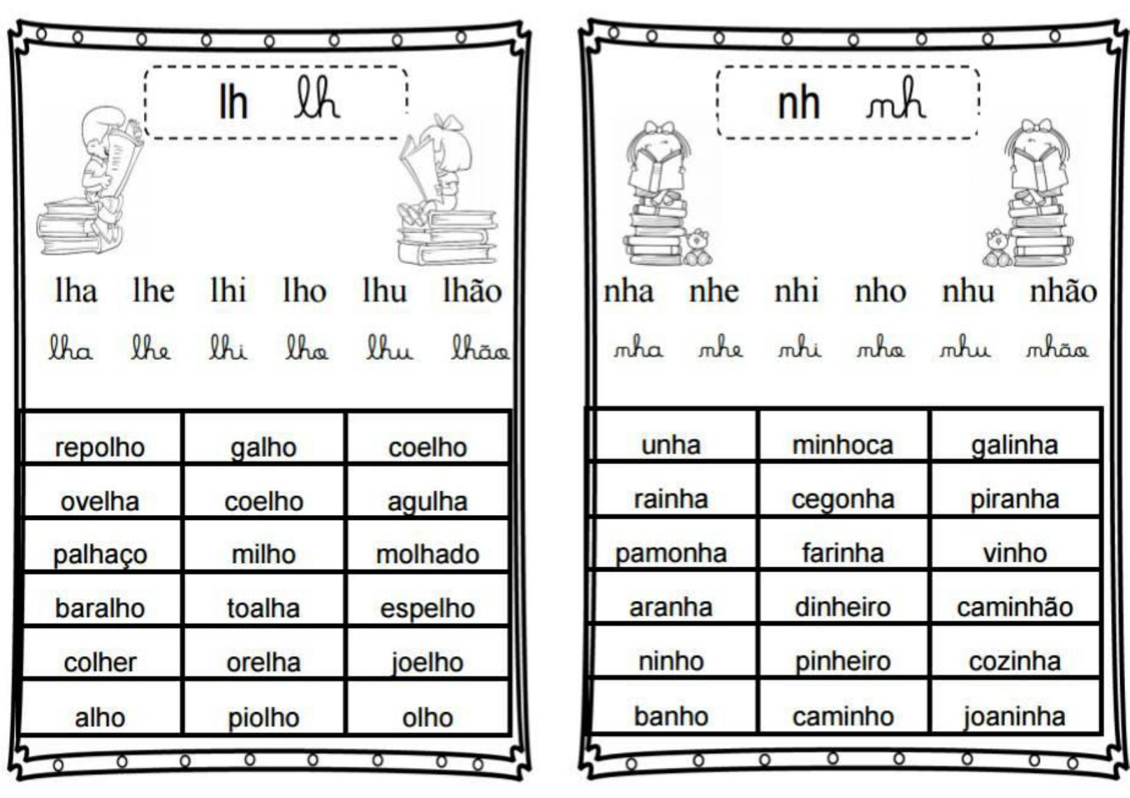 Fichas De Leitura Das Sílabas Complexas Cae 