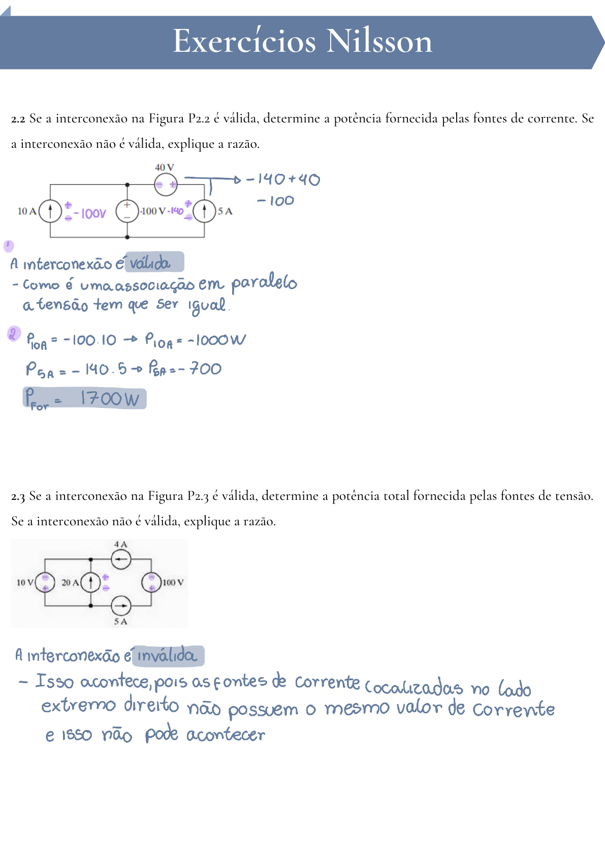 Resolvida Lista De Exercicios Validacao De Interconexoes Transformacao De Fontes E Analise De Circuitos Fisica