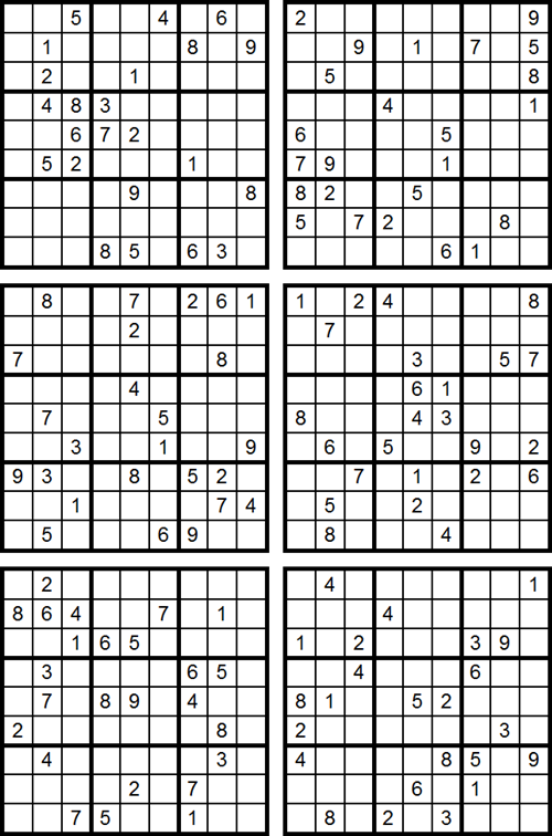 Passatempo de Lógica Matemática Sudoku Para Imprimir Com Respostas