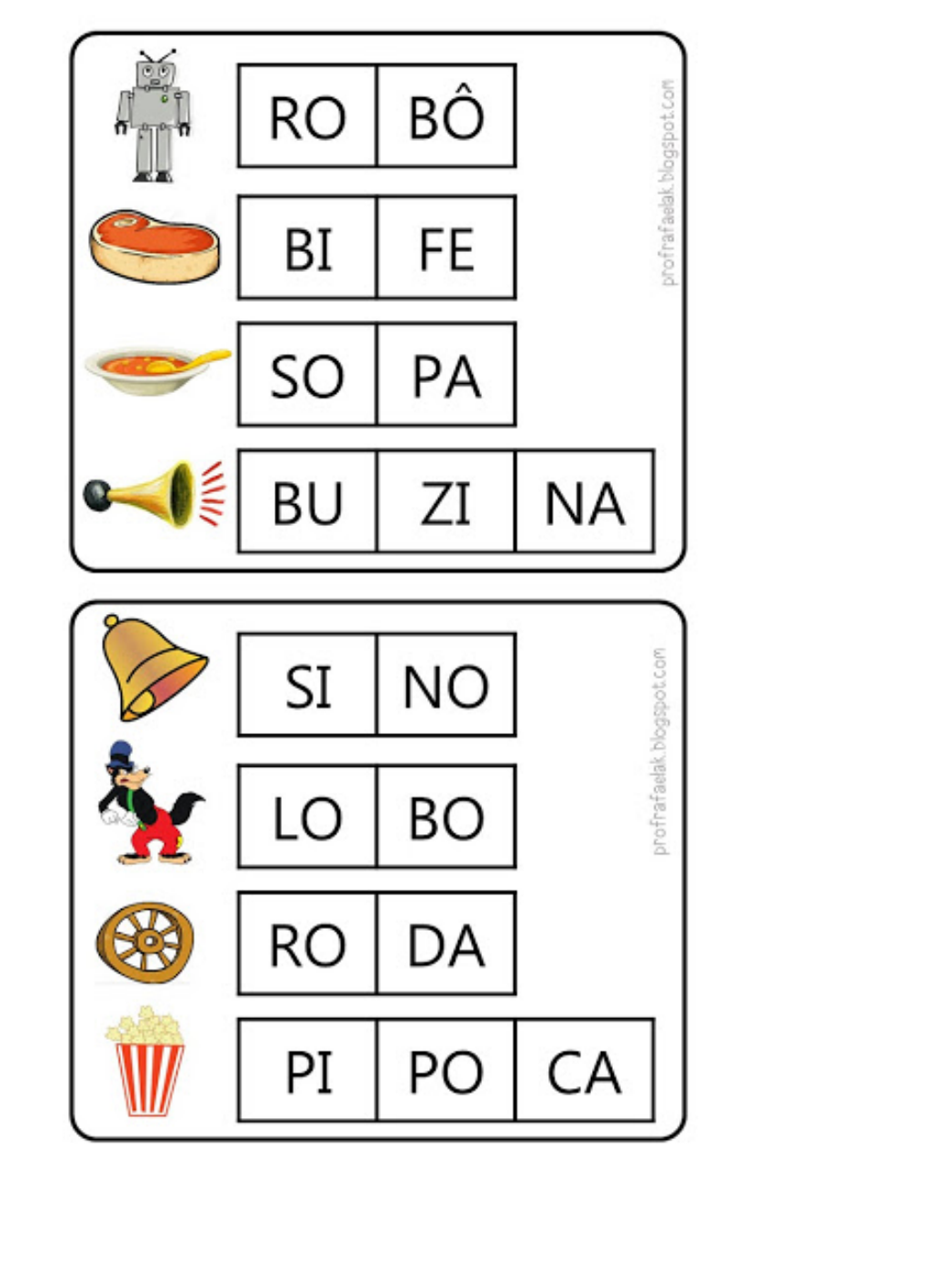 Bingo Das Silabas Complexas Atividades Pedagogica Suzano Images