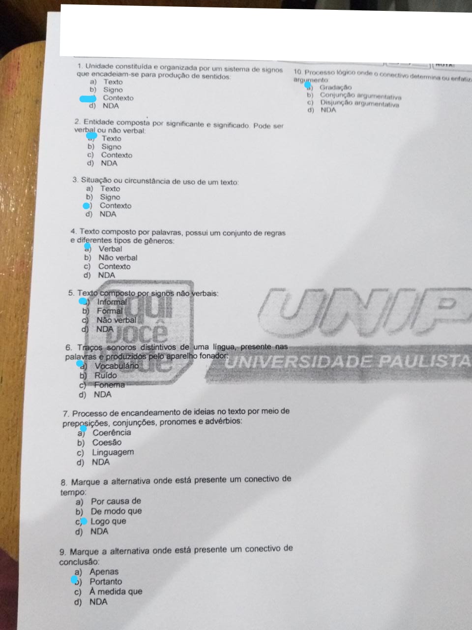 prova EAD comunicação e expressão UNIP - Comunicação e Expressão