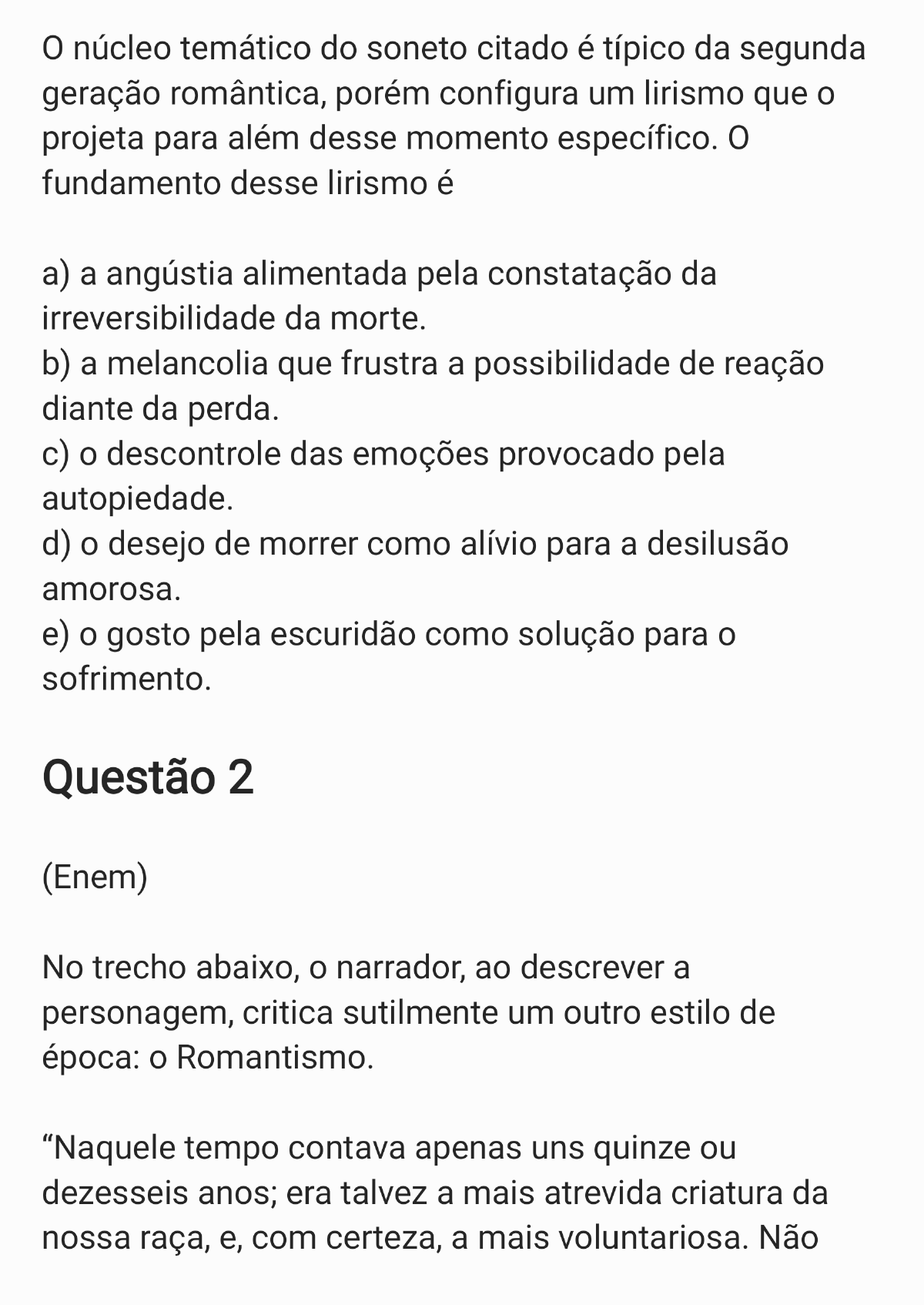 Atividades Romantismo Ensino Médio Com Gabarito - FDPLEARN