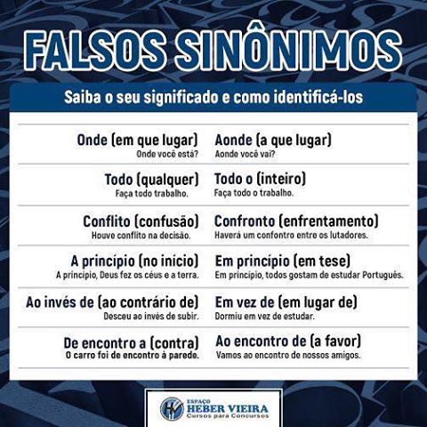 Falsos sinônimos - Português