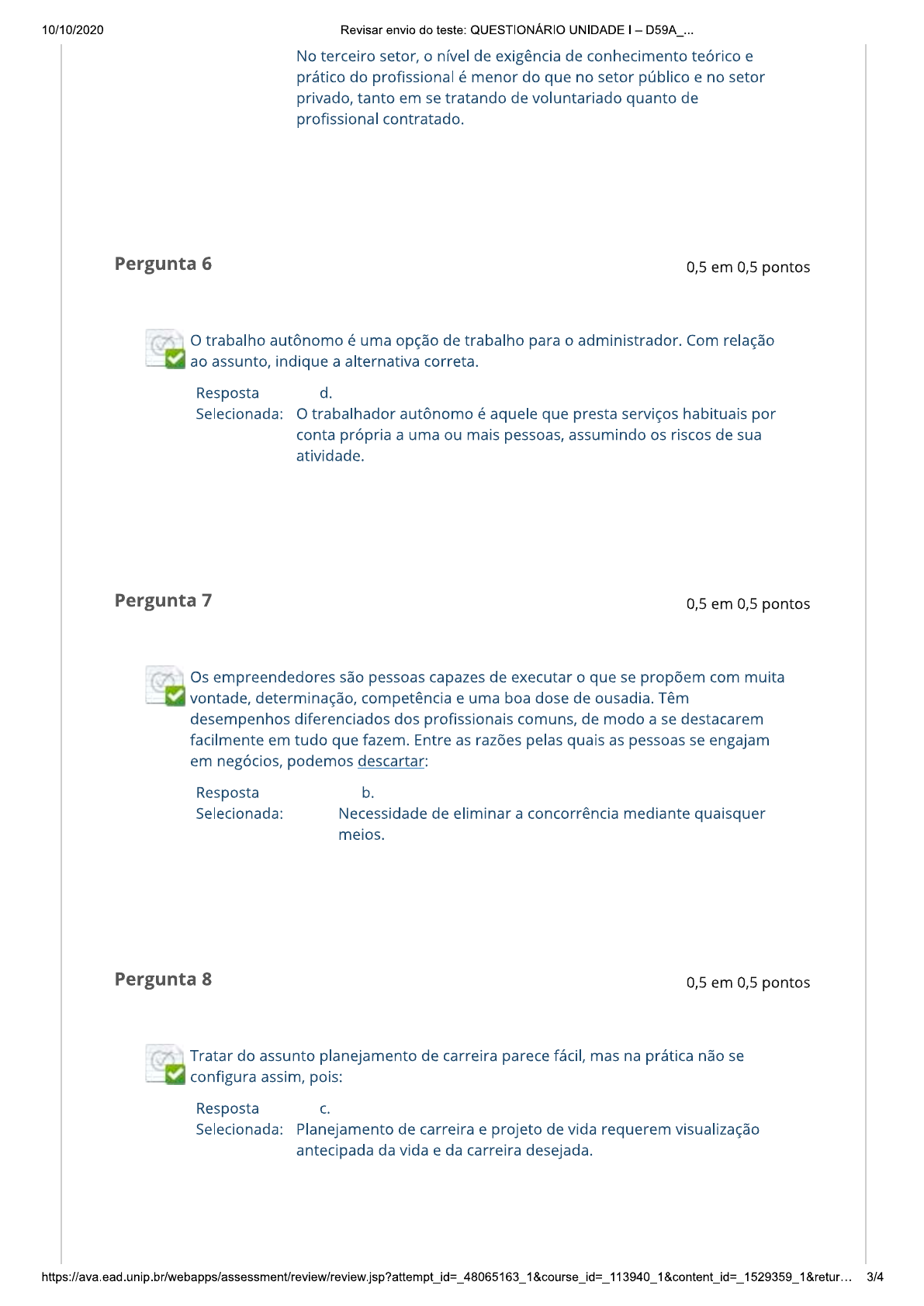 Tópicos De Atuação Profissional Questionário Unidade I 1 Unip AVA ...