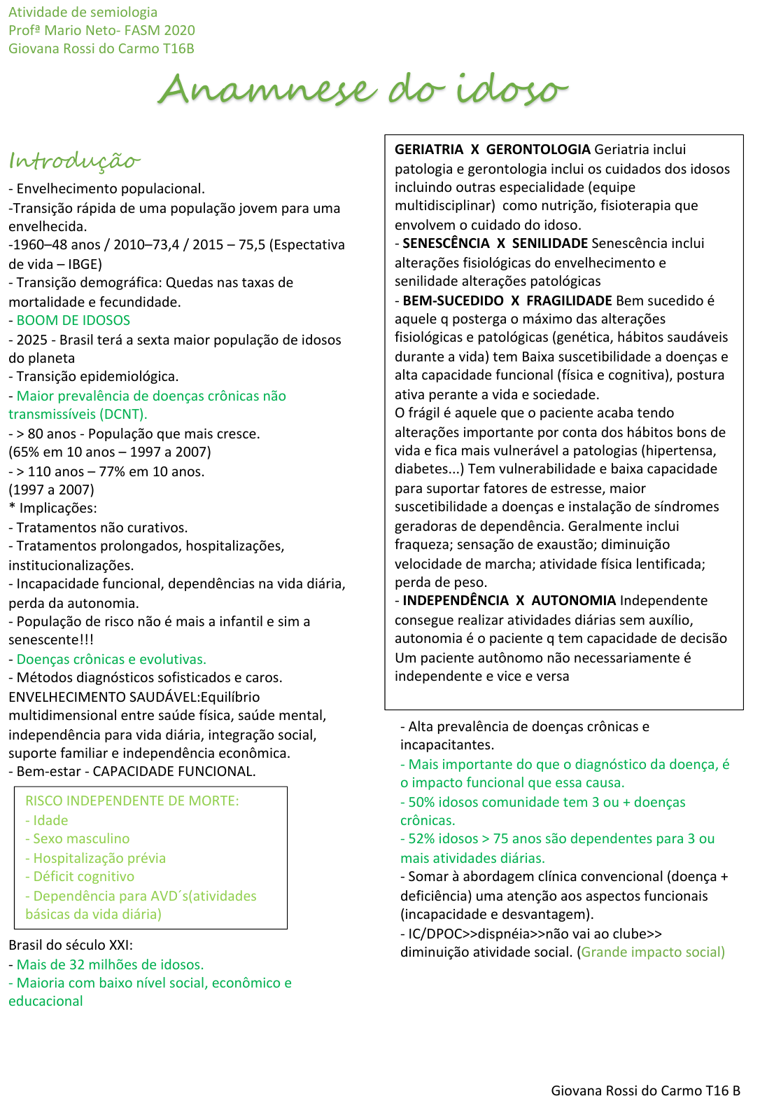 Anamnese - Adulto e idoso (1) docx - Nutrição