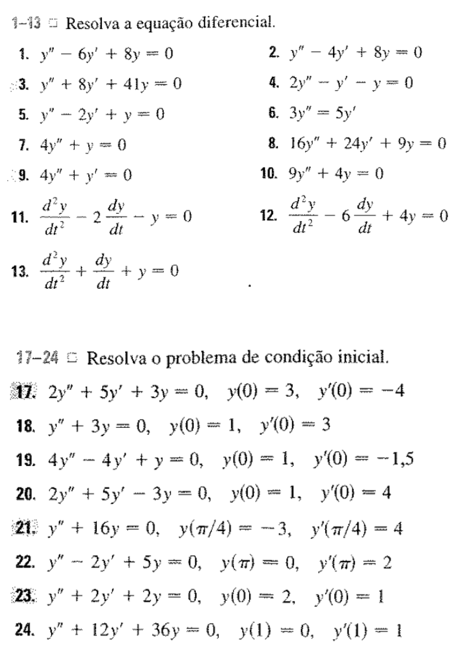 Lista De Exercicios Iii Equacoes Diferenciais Ordinarias 2