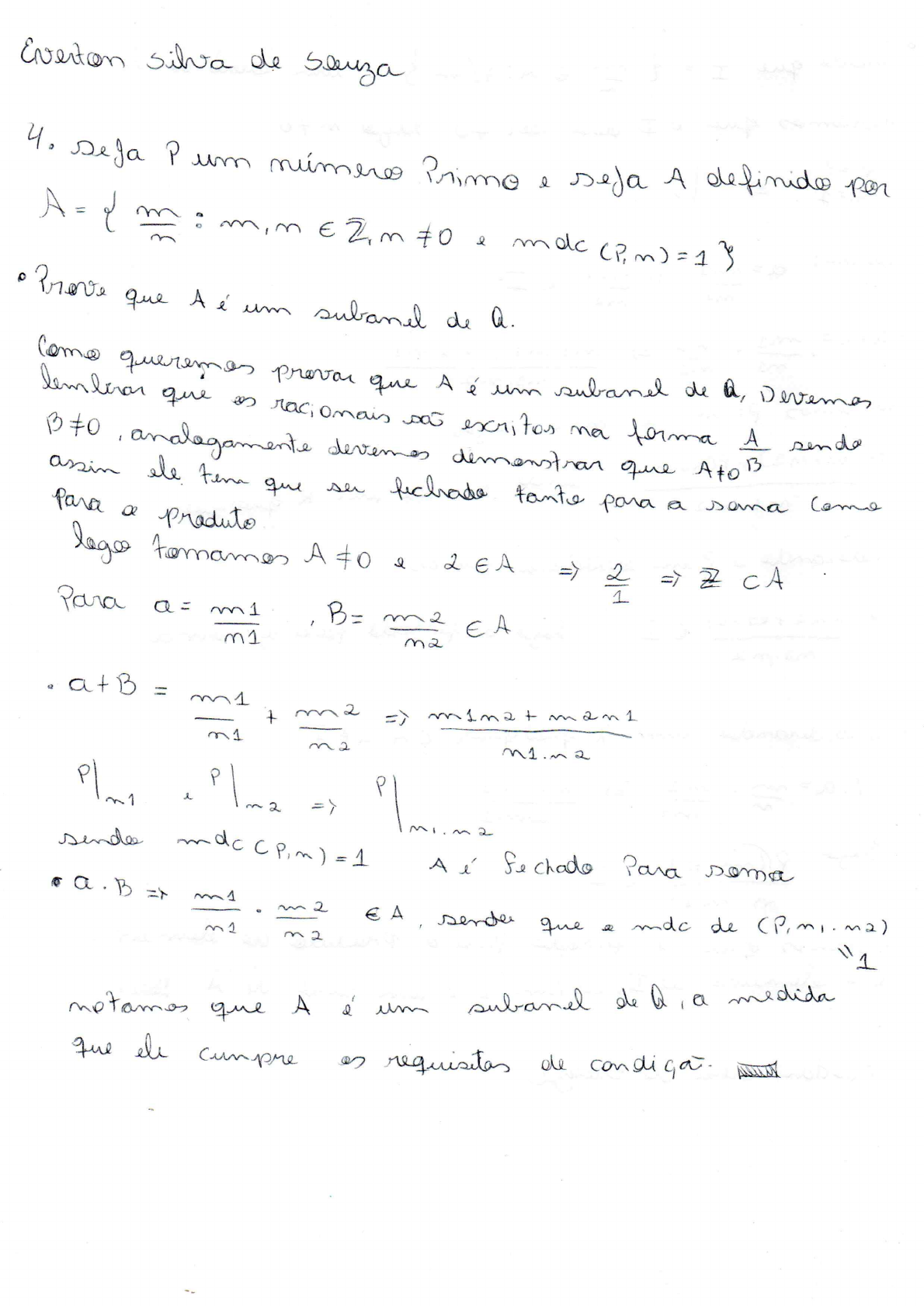 Exercicio De Estruturas Algebricas Estruturas Algébricas