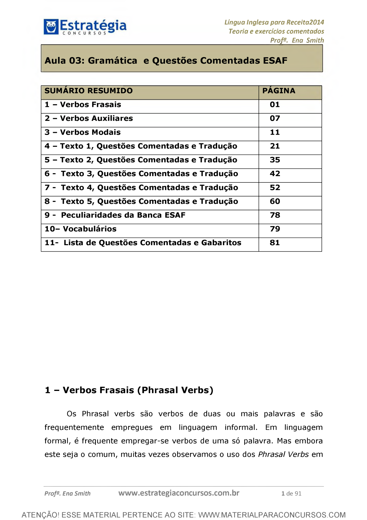 QUESTÕES ONLINE PARA PASSEI DIRETO - Verbos