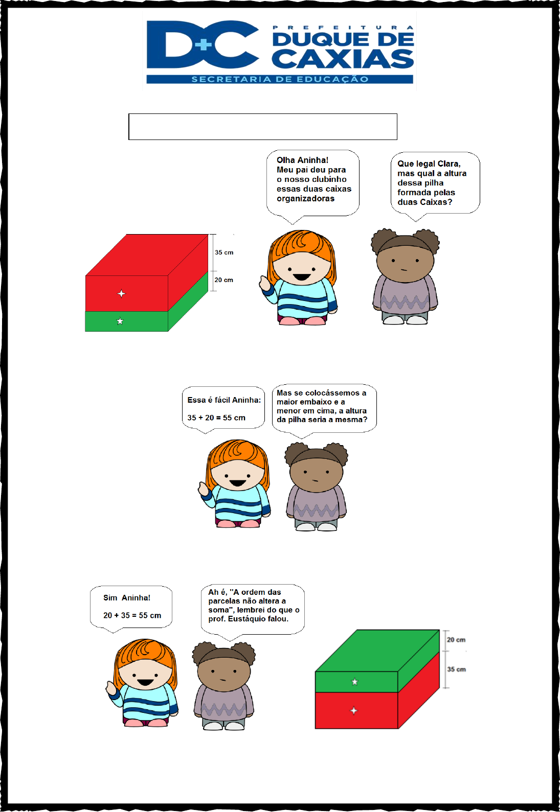 Atividades de matemática: Adição simples - Nosso Clubinho