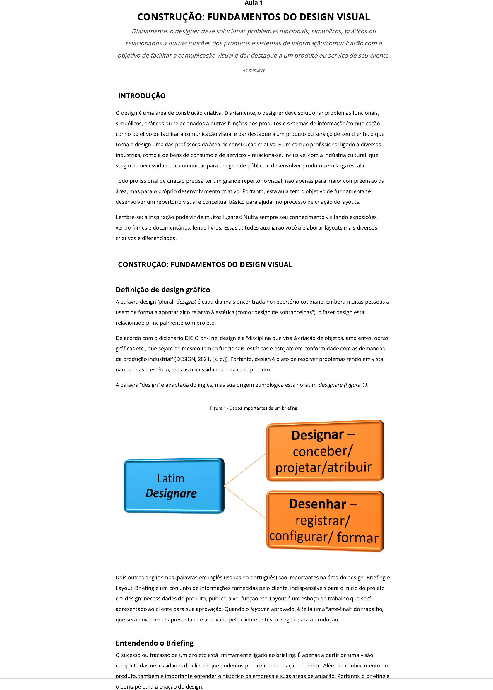 Quadro 2: Referência destacada ao projeto gráfico Fonte: Elaborado