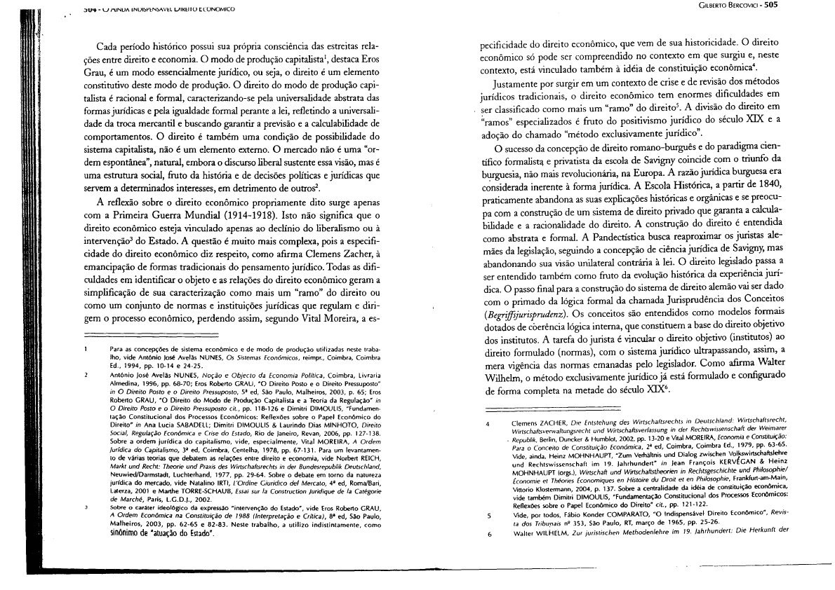 BERCOVICI - O Ainda Indispensavel DE (1) - Direito Econômico