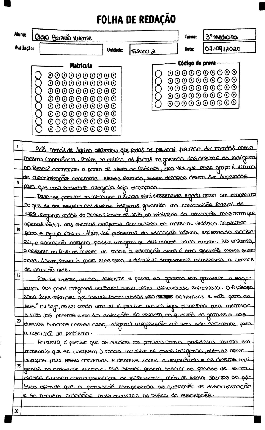 Folha De Redacao Fuvest 7344