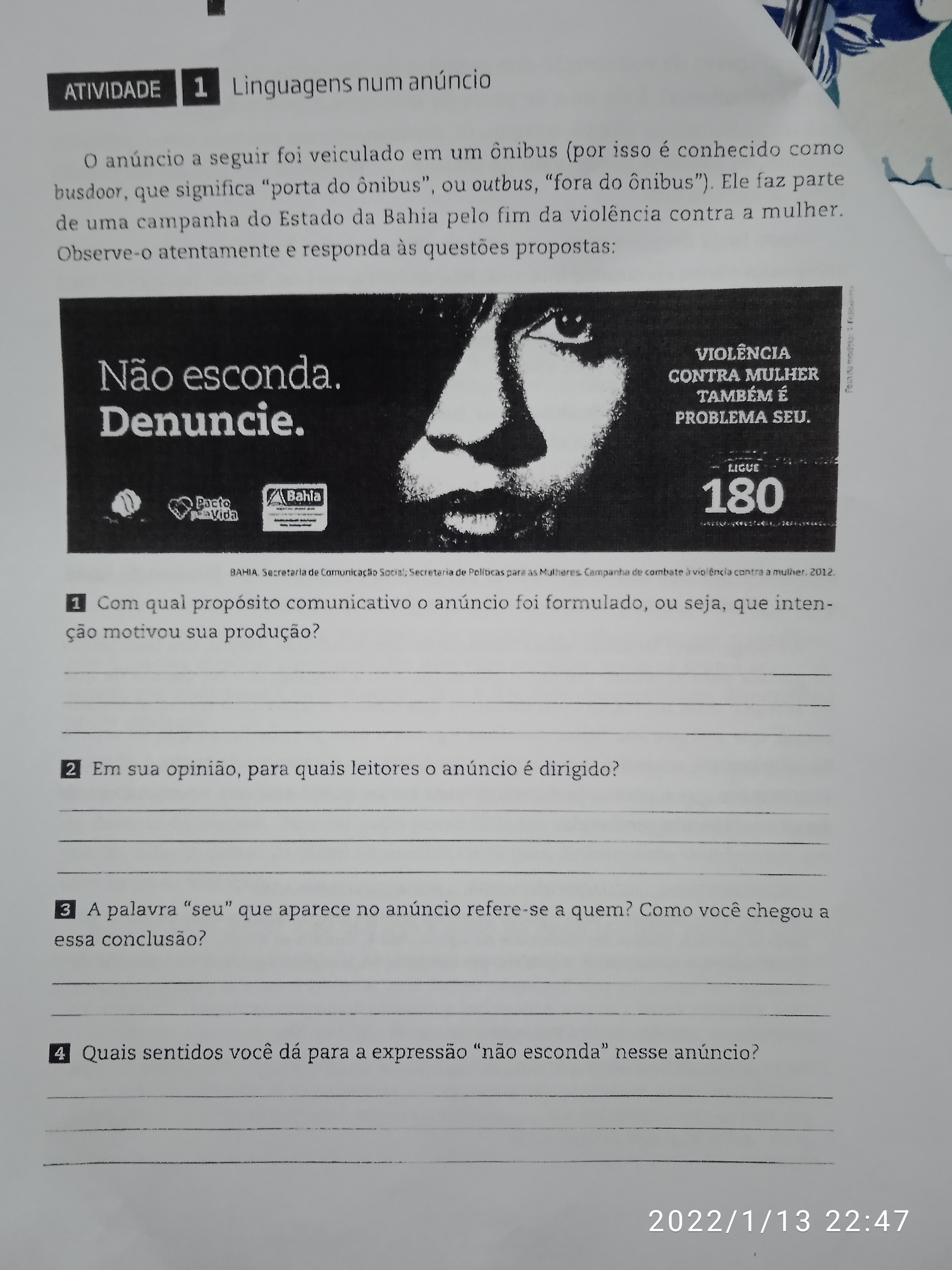 Observe a imagem a seguir e responda às questões propostas: a) Que