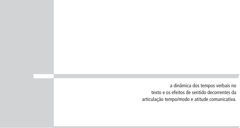 A)qual é o tempo verbal utilizado na primeira na primeira linha desse  trecho? B)além do verbo, que 