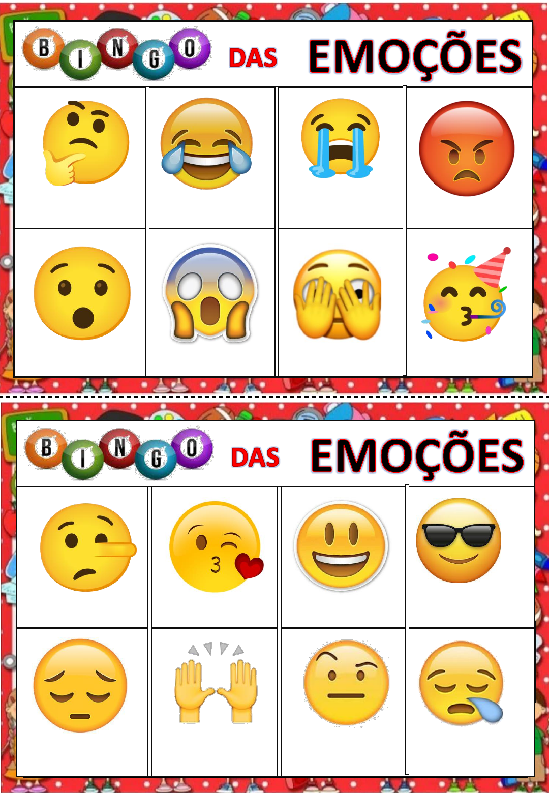 Bingo das Emoções - Para conhecer Melhor os Alunos [MATERIAL GRATUITO]  Professor em Sala