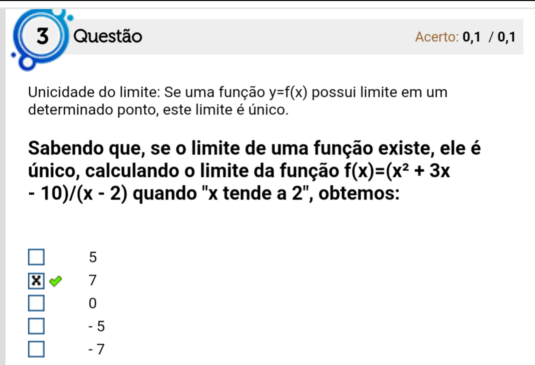 Unicidade Do Limite Se Uma Função Yfx Possui Limite Em Um Determinado Ponto Este Limite é 9912