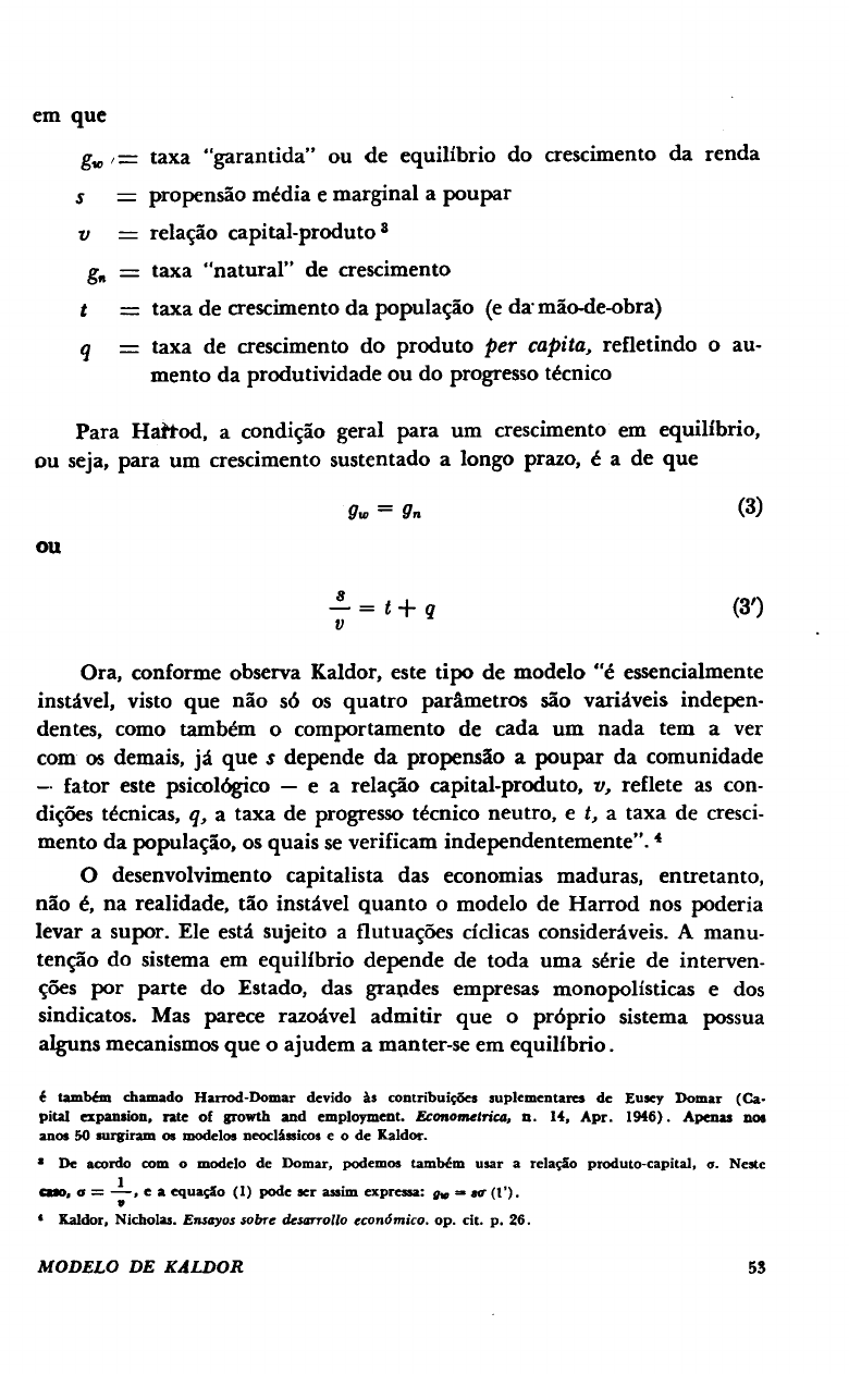 modelo de kaldor - Economia I