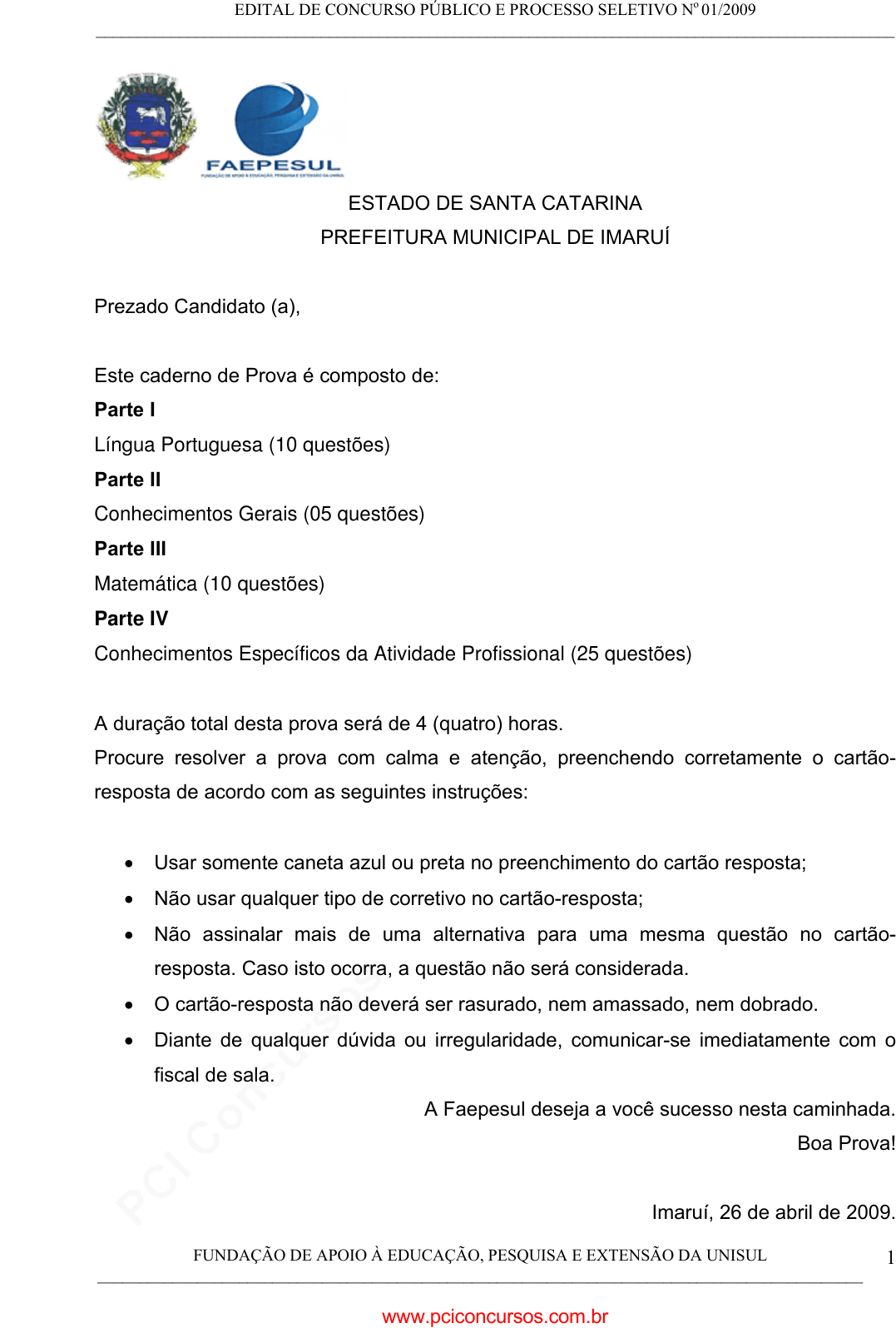 Prova SESCSE - ADVISE - 2010 - para Artífice de Manutenção - Pedreiro.pdf -  Provas de Concursos Públicos