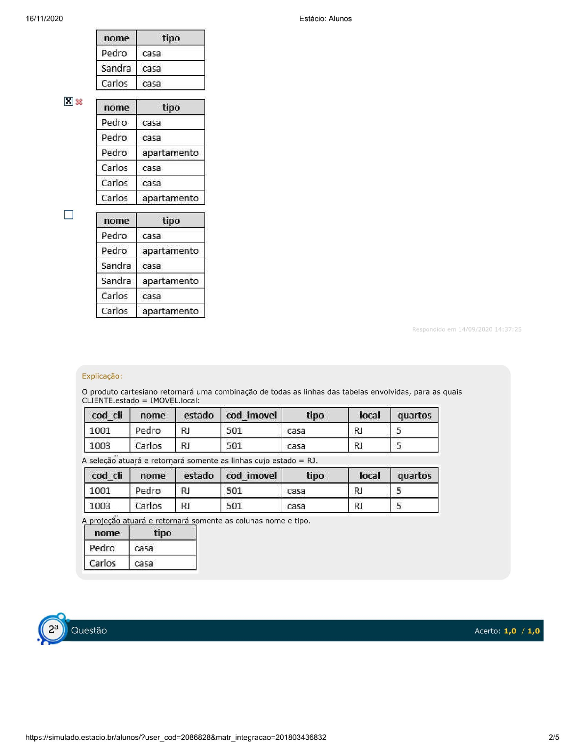 Simulado Implementação De Banco De Dados - Implementação De Banco De Dados