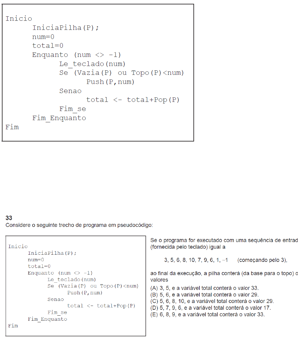 Gabarito Exercícios Estrutura De Dados I - Estrutura De Dados I