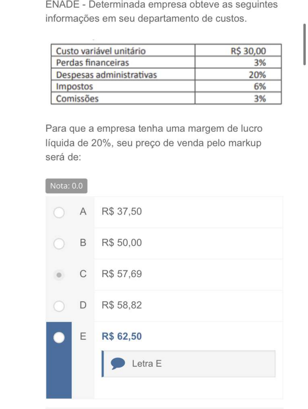 Apol 1 E 2 Gestão De Custos E Formação De Preço 2022 Gestão Comercial 1588