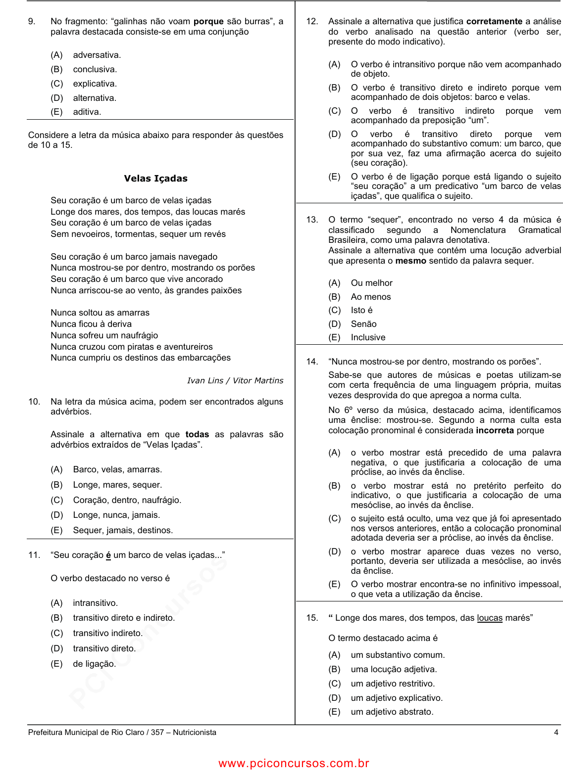 Prova Pref. MairinqueSP - CETRO - 2006 - para Nutricionista.pdf - Provas de  Concursos Públicos