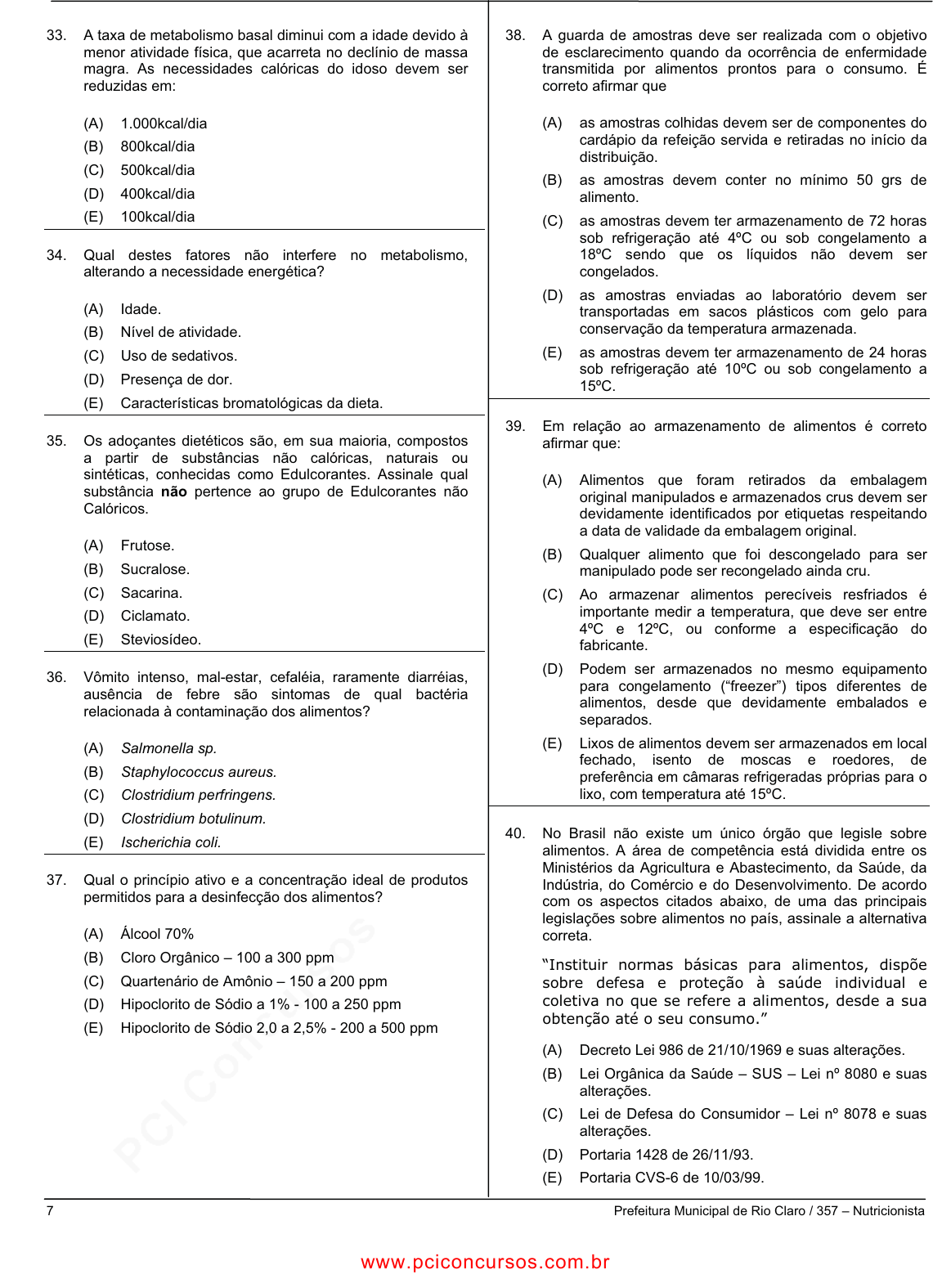 Prova Pref. MairinqueSP - CETRO - 2006 - para Nutricionista.pdf - Provas de  Concursos Públicos