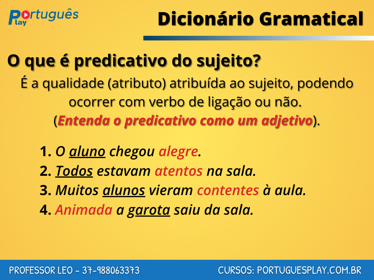 O Que É Predicativo Do Sujeito Exemplos