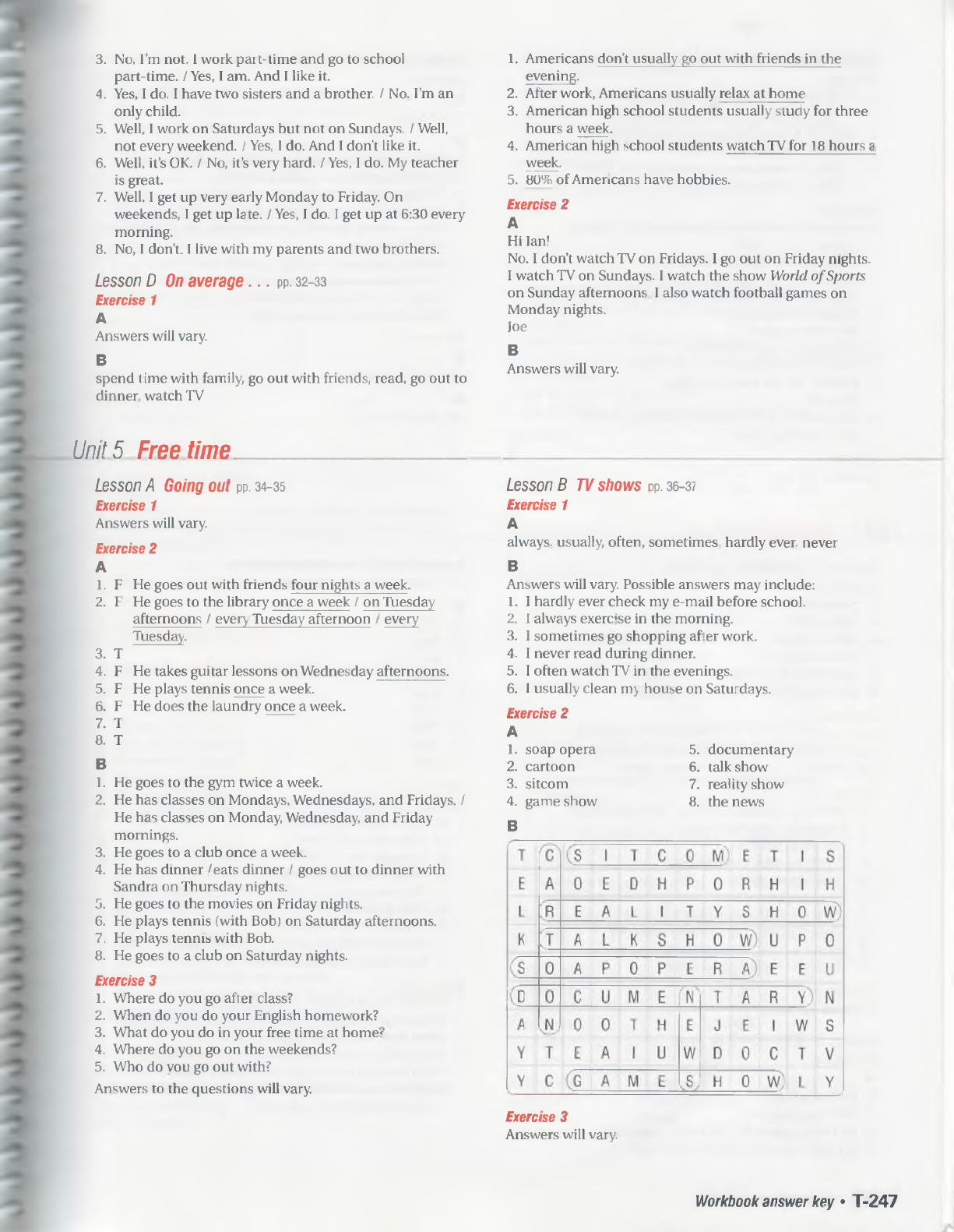 touchstone 1 Work Book Answer Key 1s ed - Inglês