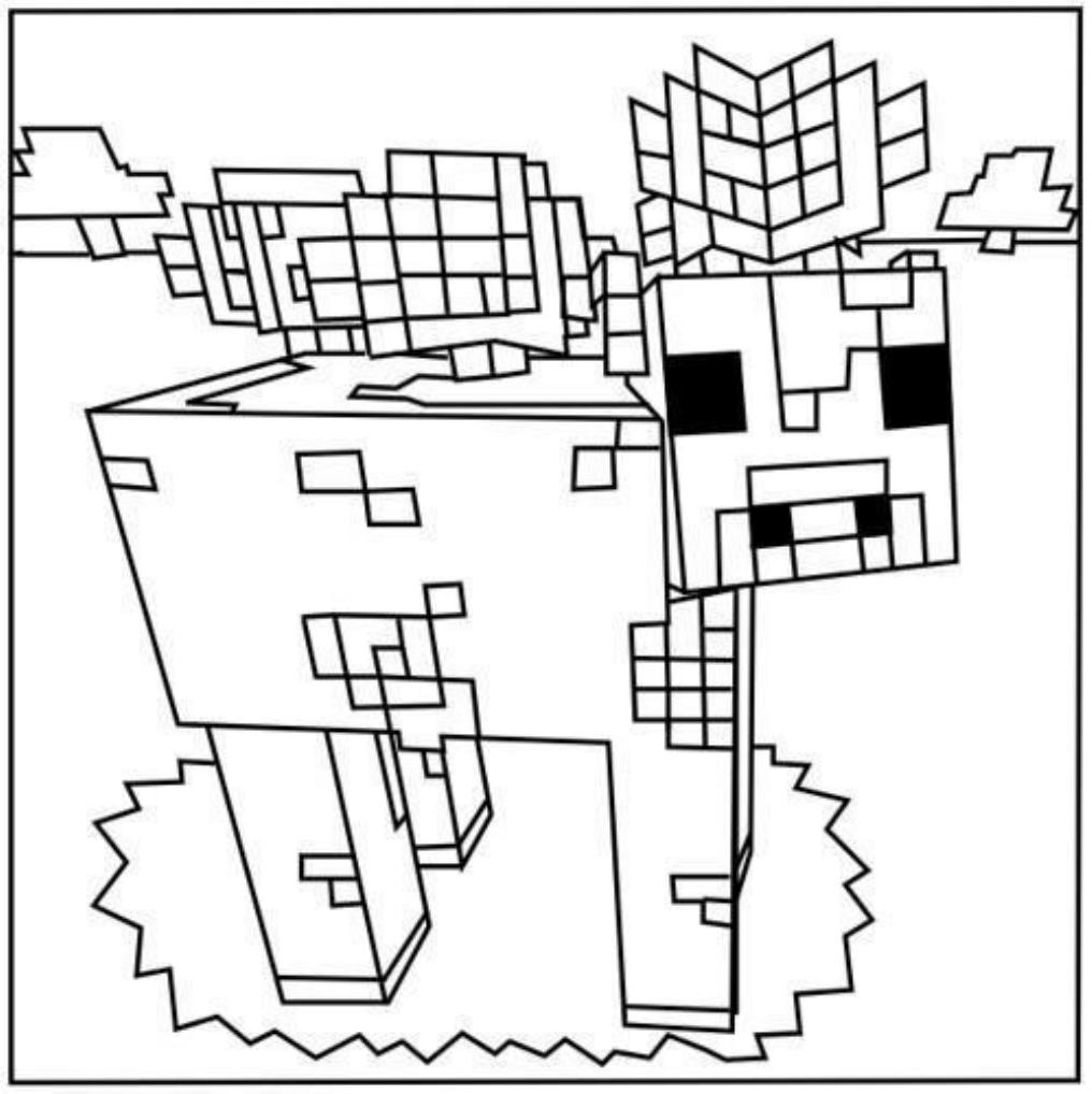 Desenho para colorir do Minecraft  Minecraft coloring pages, Minecraft  drawings, Coloring pages