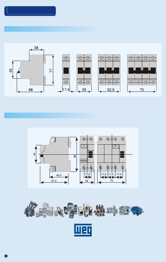 Mini Interruptor termomagnético MBWC20 WEG